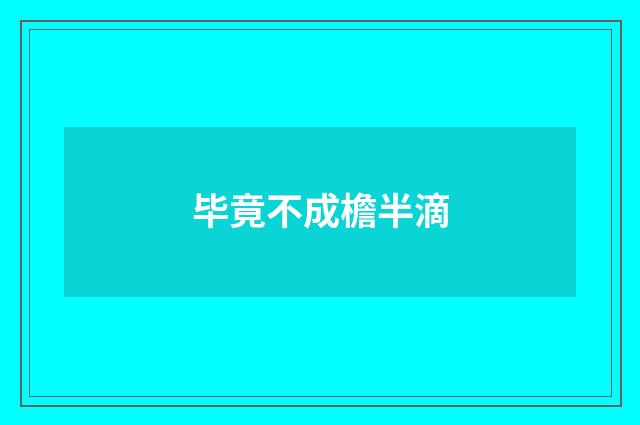 毕竟不成檐半滴
