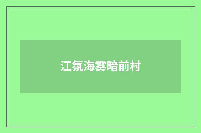江氛海雾暗前村