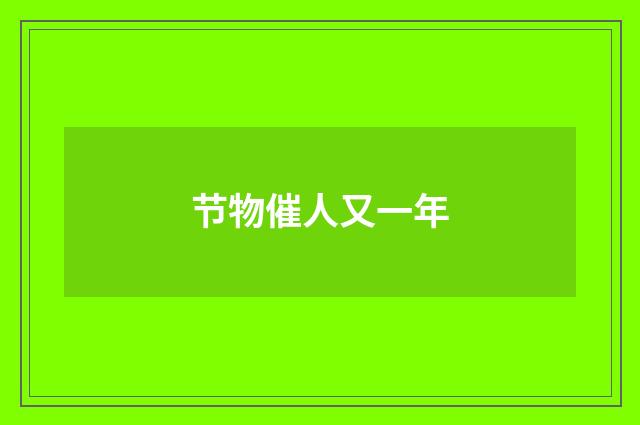 节物催人又一年