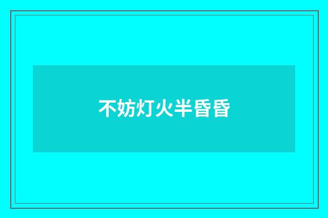 不妨灯火半昏昏