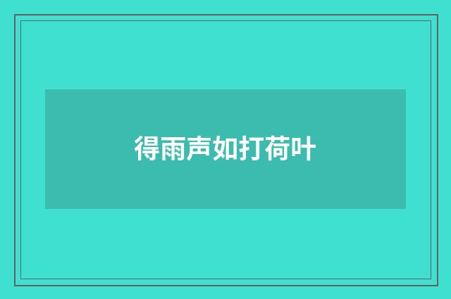 得雨声如打荷叶