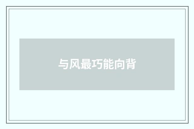与风最巧能向背
