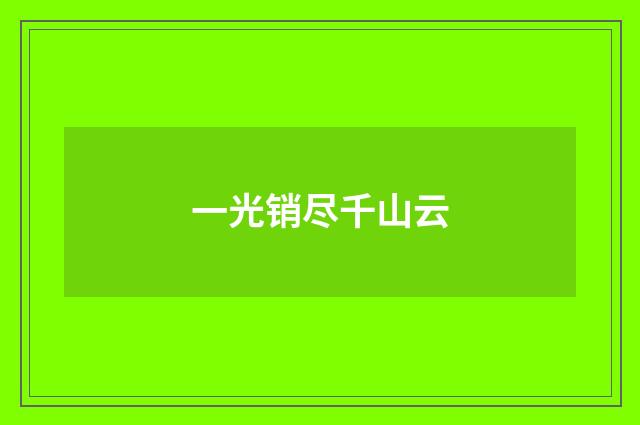 一光销尽千山云