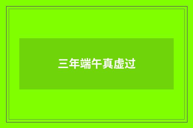 三年端午真虚过