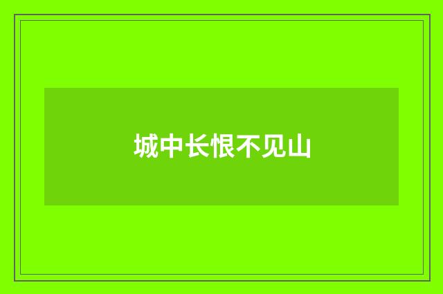 城中长恨不见山