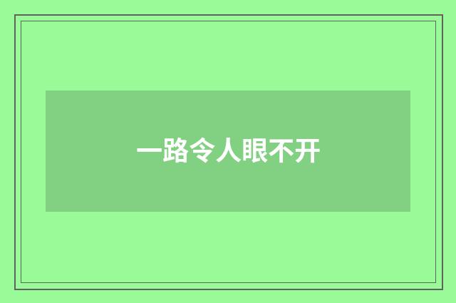 一路令人眼不开