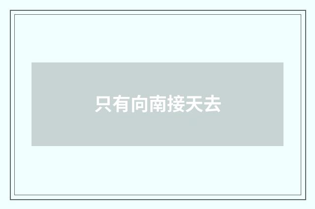 只有向南接天去