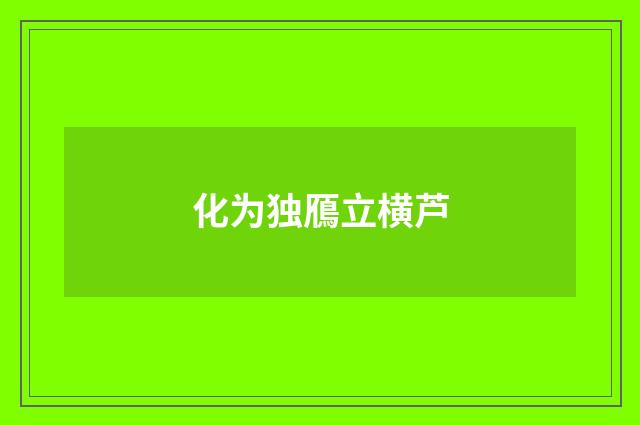 化为独鴈立横芦