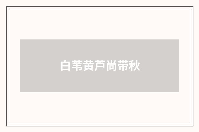 白苇黄芦尚带秋