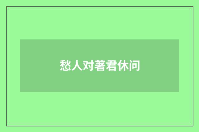 愁人对著君休问