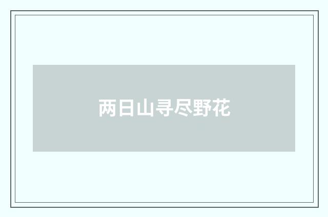 两日山寻尽野花