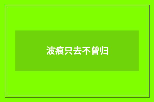 波痕只去不曾归