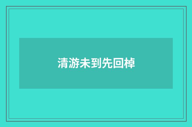 清游未到先回棹