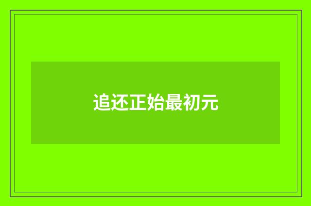 追还正始最初元