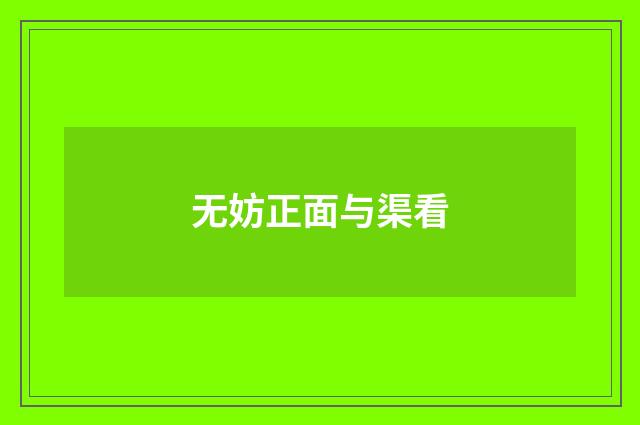 无妨正面与渠看