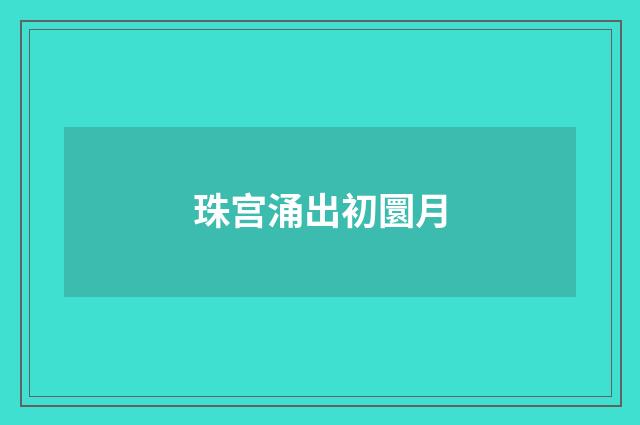 珠宫涌出初圜月