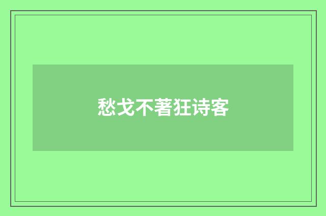 愁戈不著狂诗客