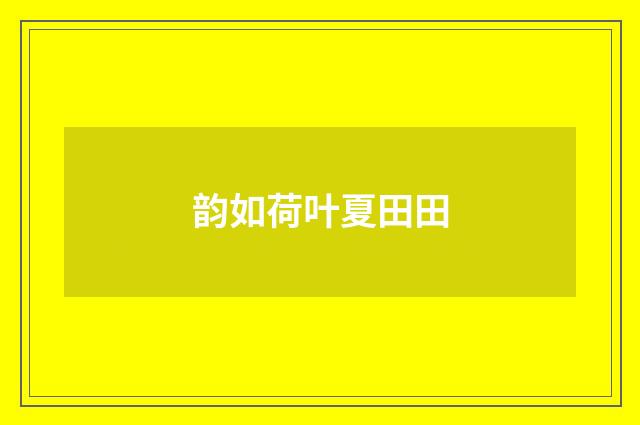 韵如荷叶夏田田