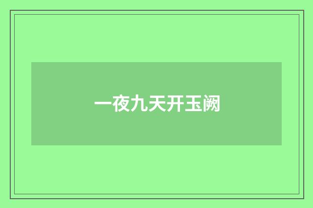 一夜九天开玉阙