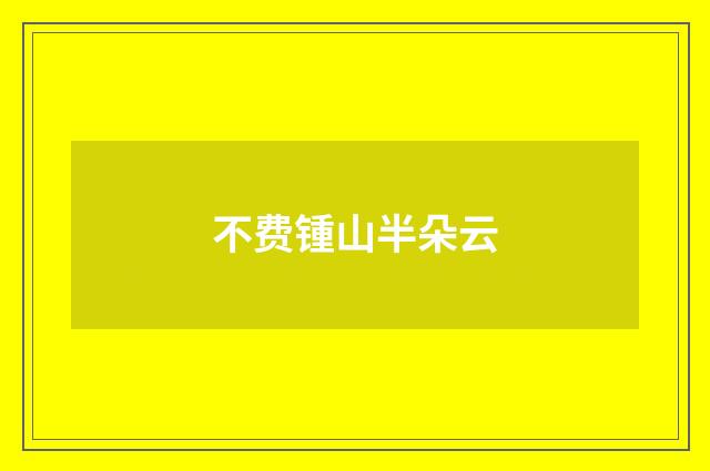 不费锺山半朵云