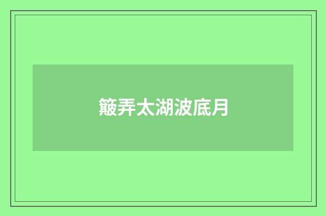 簸弄太湖波底月