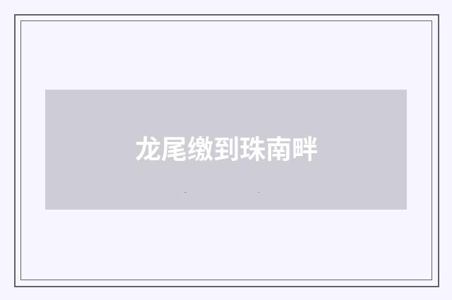 龙尾缴到珠南畔