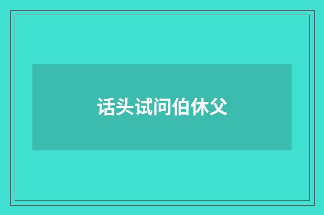 话头试问伯休父