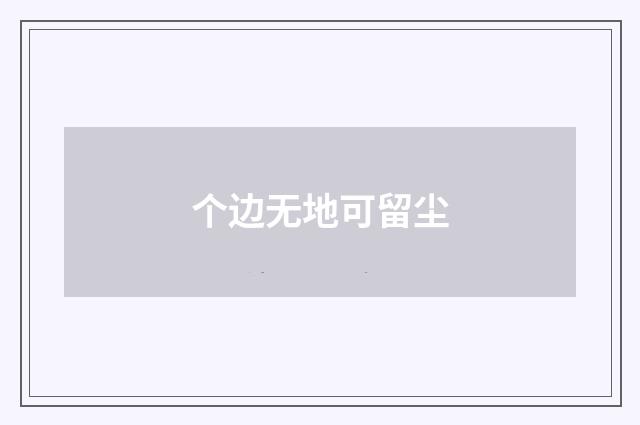 个边无地可留尘
