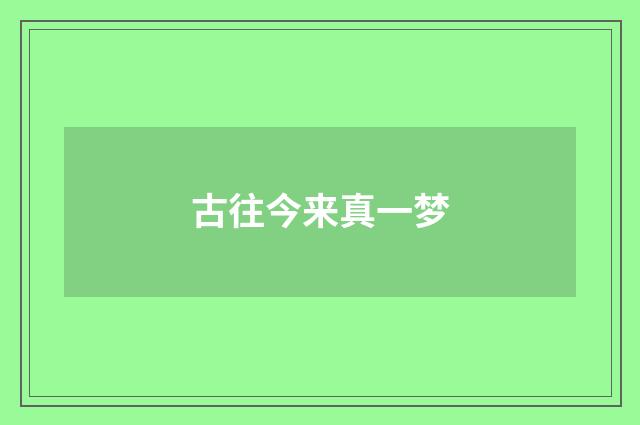古往今来真一梦