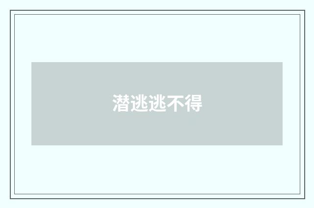 潜逃逃不得
