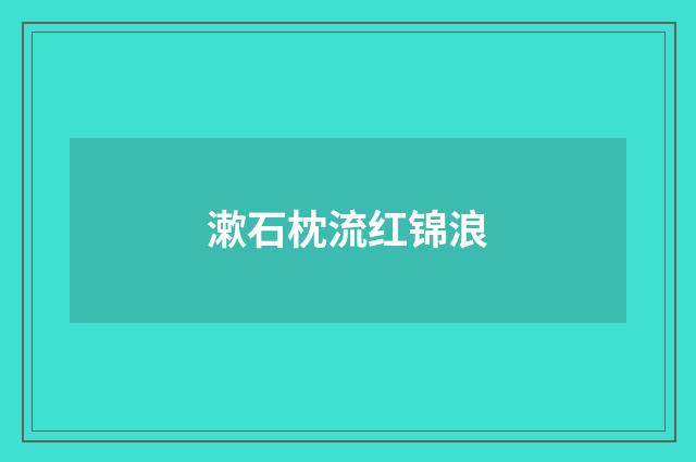 漱石枕流红锦浪