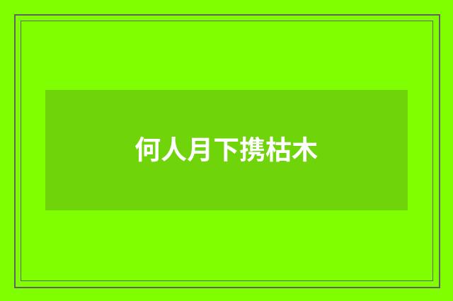 何人月下携枯木
