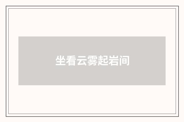 坐看云雾起岩间