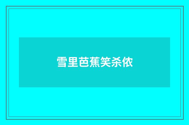 雪里芭蕉笑杀侬