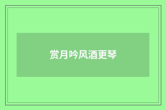 赏月吟风酒更琴