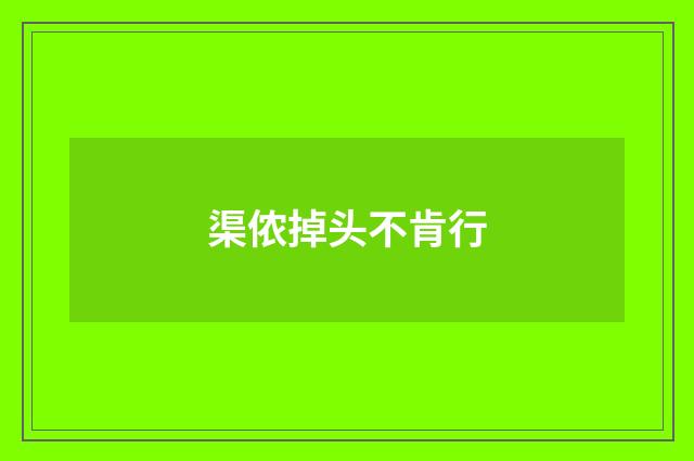 渠侬掉头不肯行
