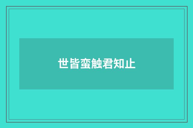 世皆蛮触君知止