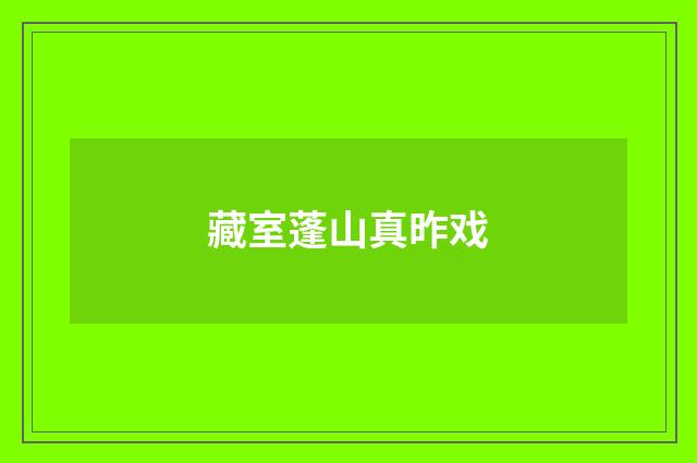 藏室蓬山真昨戏
