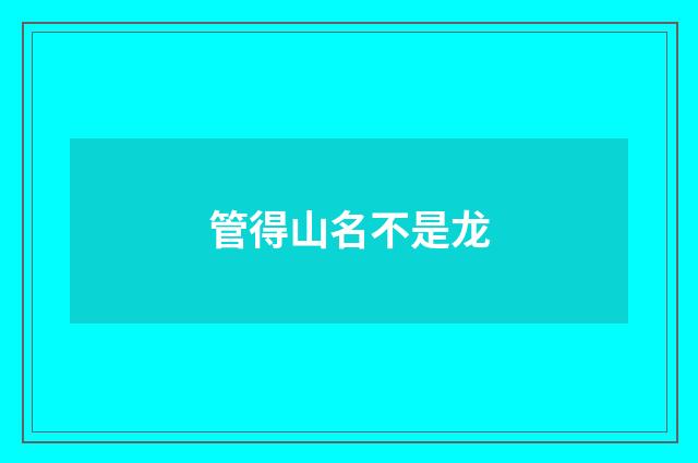 管得山名不是龙