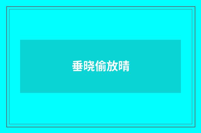 垂晓偷放晴