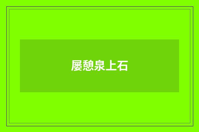 屡憩泉上石