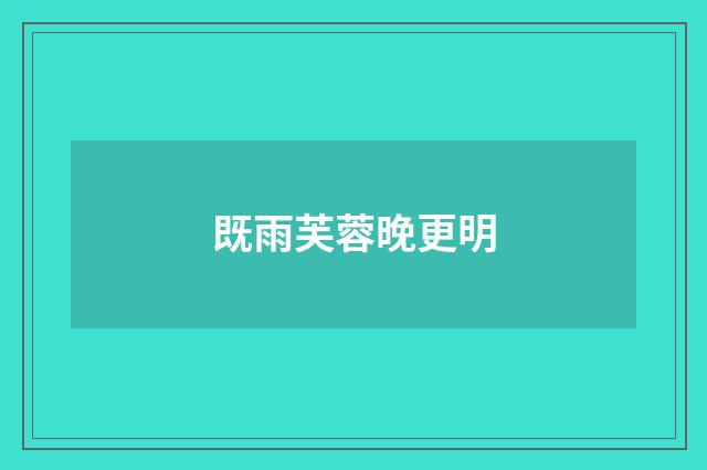 既雨芙蓉晚更明
