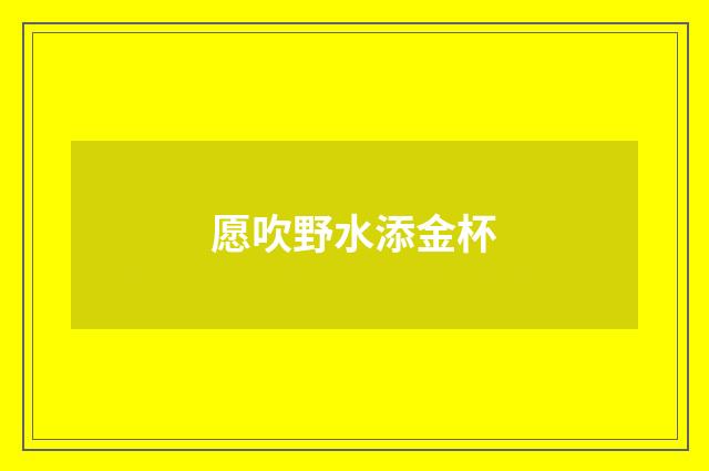 愿吹野水添金杯