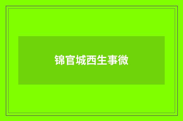 锦官城西生事微