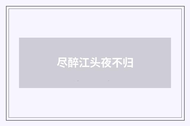 尽醉江头夜不归