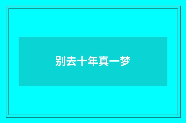 别去十年真一梦