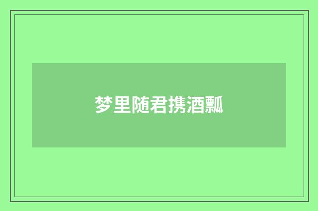 梦里随君携酒瓢