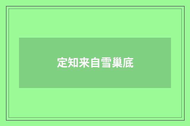 定知来自雪巢底