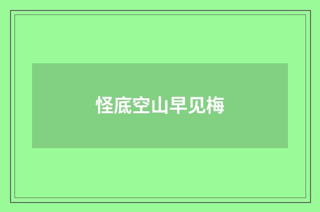 怪底空山早见梅