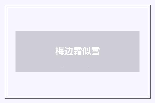 梅边霜似雪